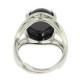 obsidienne noire bague cabochon trendy