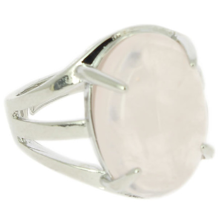 bague quartz rose pierre cabochon