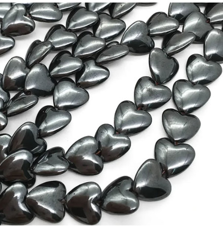 hématite perle coeur