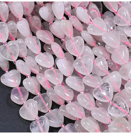 quartz rose perle coeur