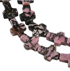 rhodonite perle croix