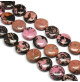 rhodonite perle ronde plate