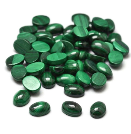 cabochon pierre de malachite ovale