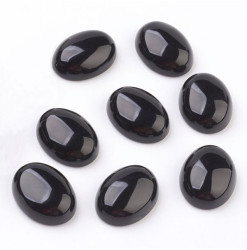 cabochon ovale obsidienne noire