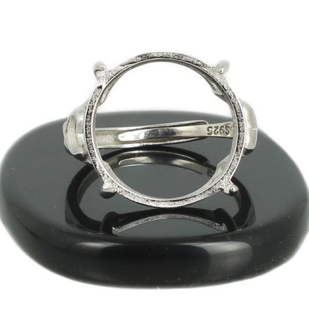 bague en argent cabochon 18mm