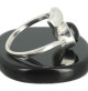 bague en argent pierre agate noire