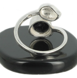 bague agate noire sur argent