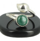 bague en argent et malachite