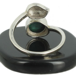 bague malachite sur argent