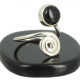 bague en argent et cabochon agate noire