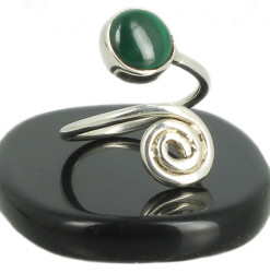 bague en argent pierre malachite