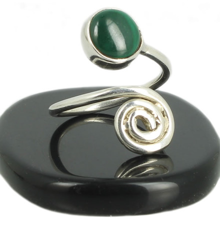 bague en argent pierre malachite