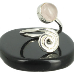 quartz rose bague en argent