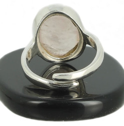 bague quartz rose sur argent