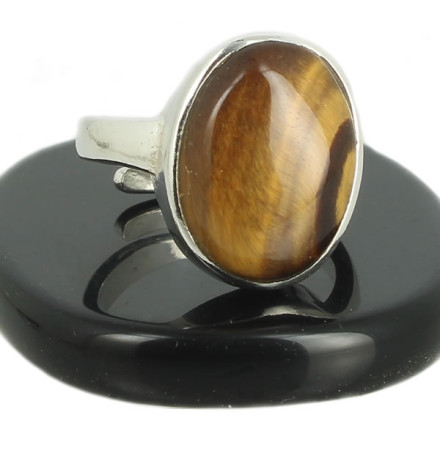 oeil de tigre bague en argent