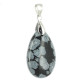 obsidienne neige pendentif goutte