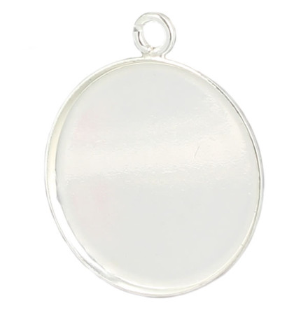 pendentif en argent cabochon rond