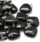 agate noire coeur en pierre naturelle