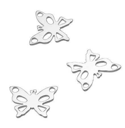 papillon en argent breloque