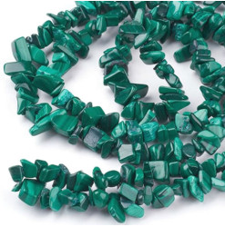 perles chips malachite naturelle