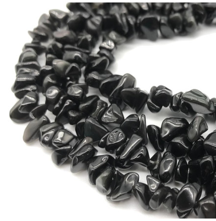 obsidienne noire perles chips naturelles