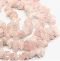 perles chips quartz rose naturel