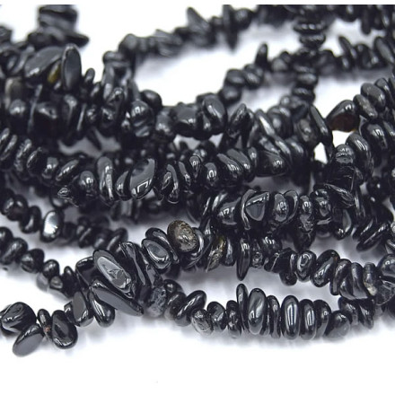 perles chips tourmaline noire naturelle