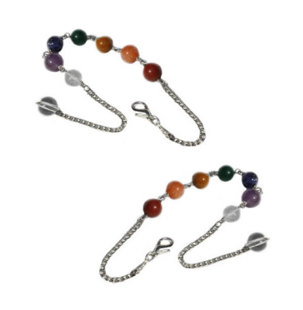 chaînette 7 chakras pour pendules de radiesthésie