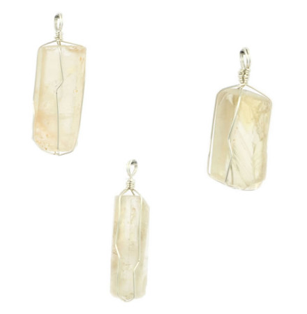citrine naturelle pendentif en argent