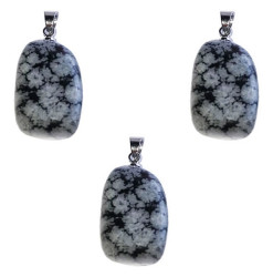 obsidienne neige pendentif pierre roulée