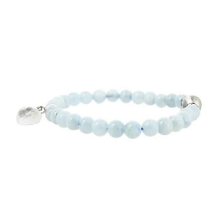 bracelet aigue marine avec coeur
