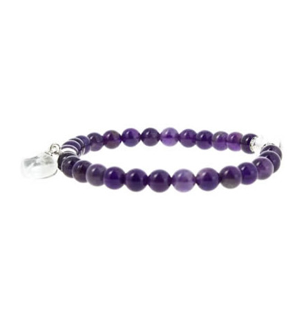 améthyste bracelet perle et coeur