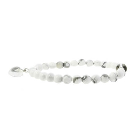howlite bracelet pierre coeur