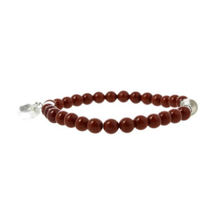 jaspe rouge bracelet perles et coeur