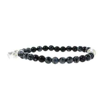 bracelet obsidienne neige