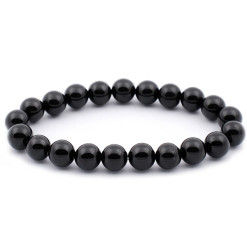 bracelet agate noire perles naturelles