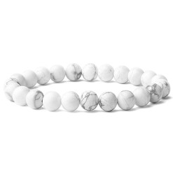 bracelet perles en howlite naturelle