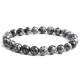 bracelet obsidienne neige perles naturelles