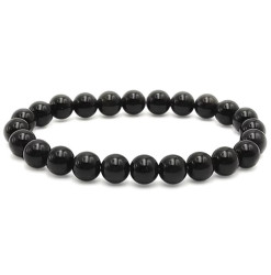 bracelet obsidienne noire perles naturelles