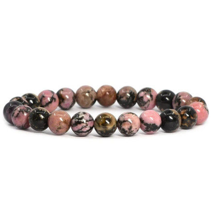 bracelet rhodonite perles naturelles