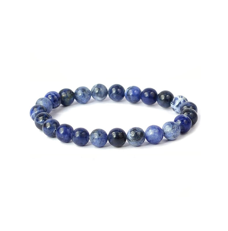 Bracelet Perles Sodalite Naturelle – Tressé Tibétain Style Shamballa, Lithothérapie