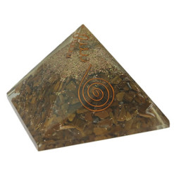 pyramide orgonite et oeil de tigre