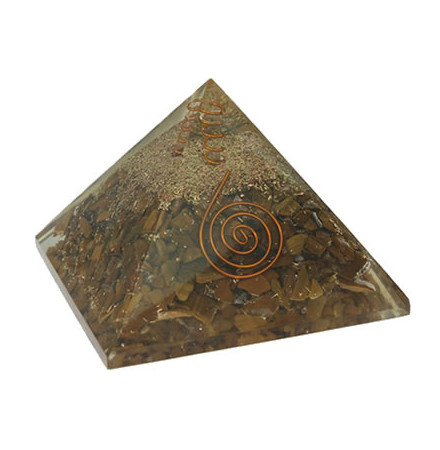 pyramide orgonite et oeil de tigre