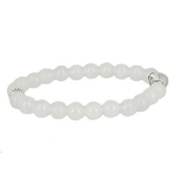 bracelet jade blanc perles naturelles