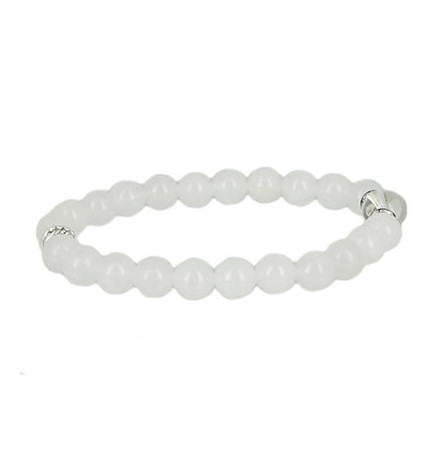 bracelet jade blanc perles naturelles