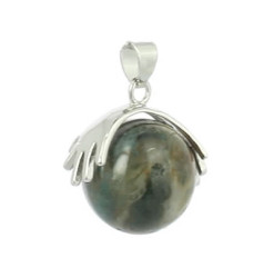 pendentif perle en agate mousse