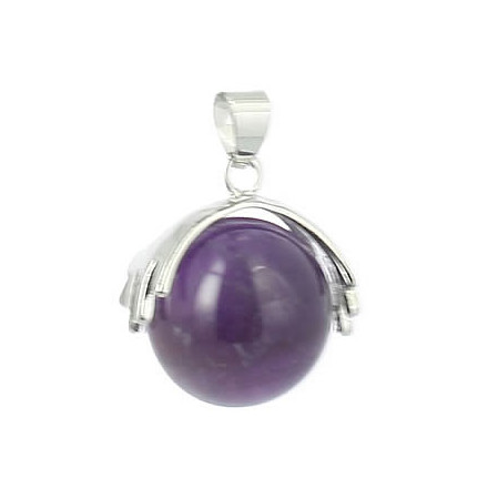 pendentif perle améthyste