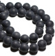 perles agate noire givrée