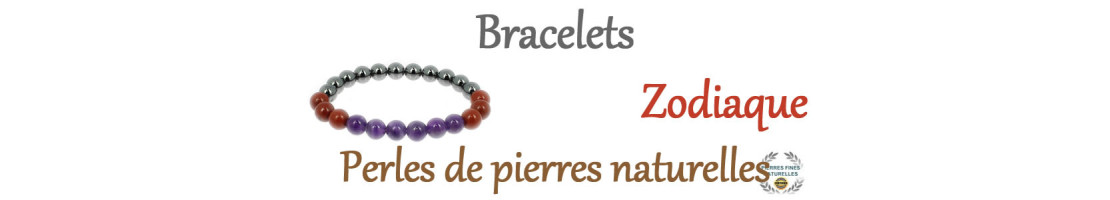 Bracelets des signes du zodiaque en perles de pierres naturelles
