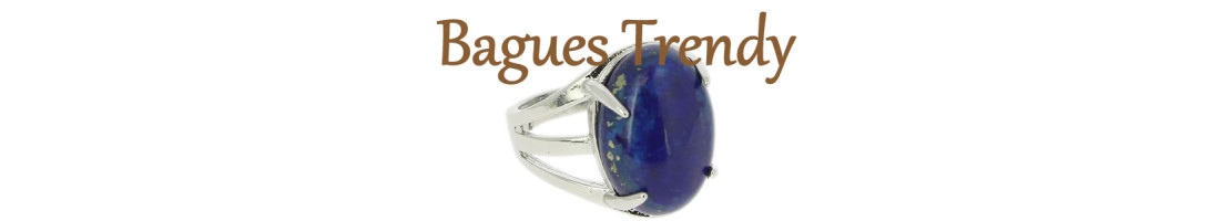 Bagues cabochons de pierres naturelles - Collection Trendy